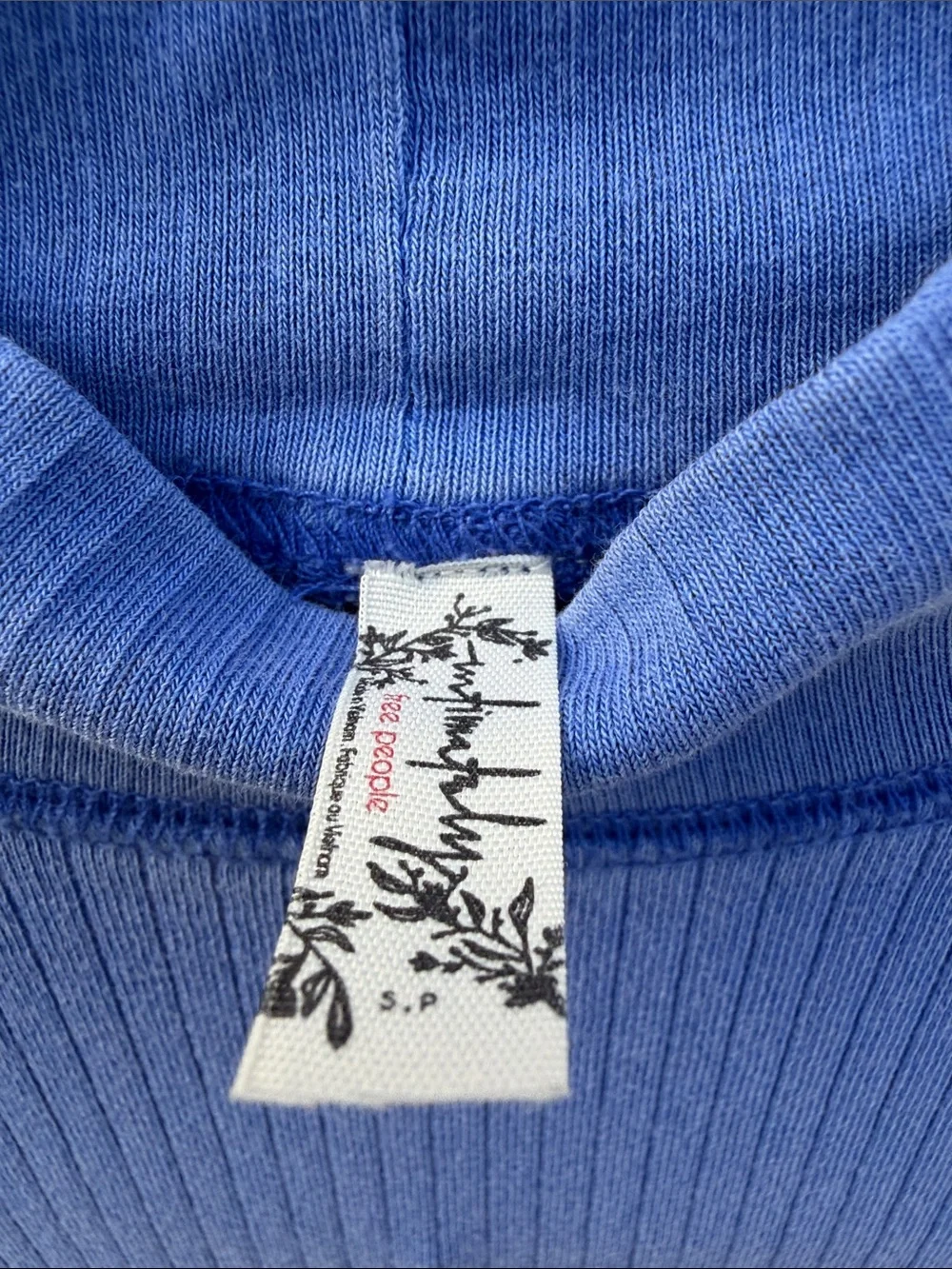 Free People Ribbed Mock-Neck Long-Sleeve Top - Periwinkle Blue